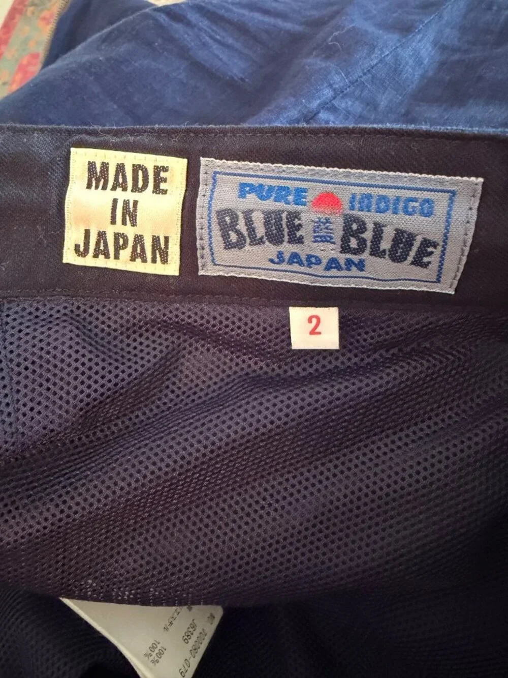 Blue Blue Japan Mens Pleated Cuffed Trousers Elasticized Size 32 Linen Casual